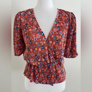 WAYF Floral Peplum Top size Small